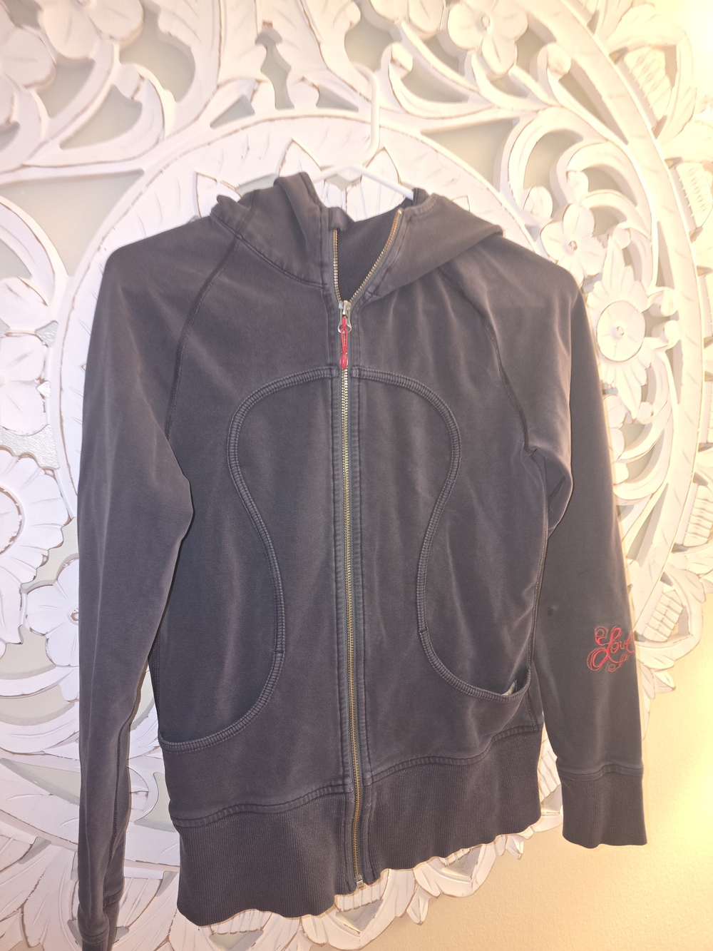 Lululemon Love Remix Hoodie Jacket Red And Gray